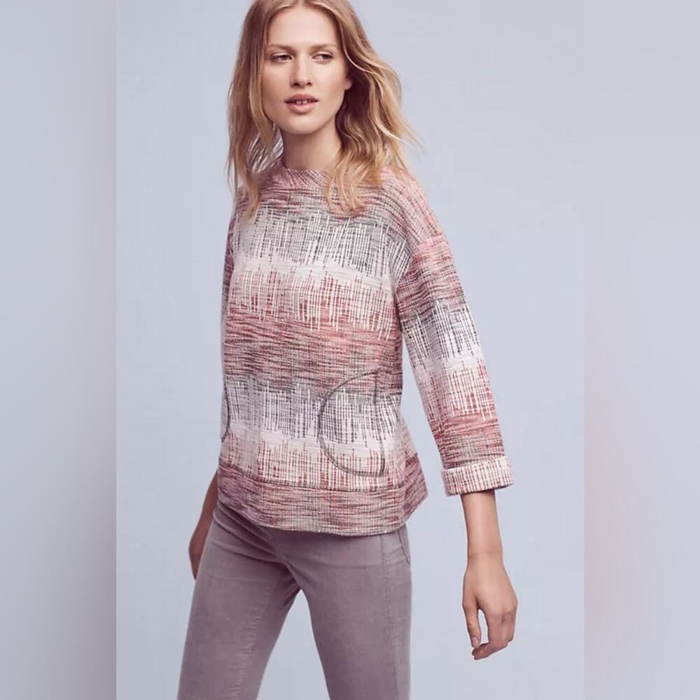 Anthropologie Postmark Soundwaves Sweater Size S NWT